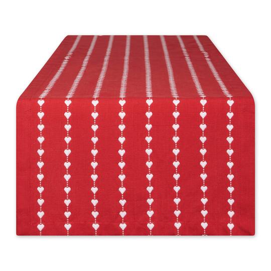 DII® 72" White Hearts Dobby Table Runner